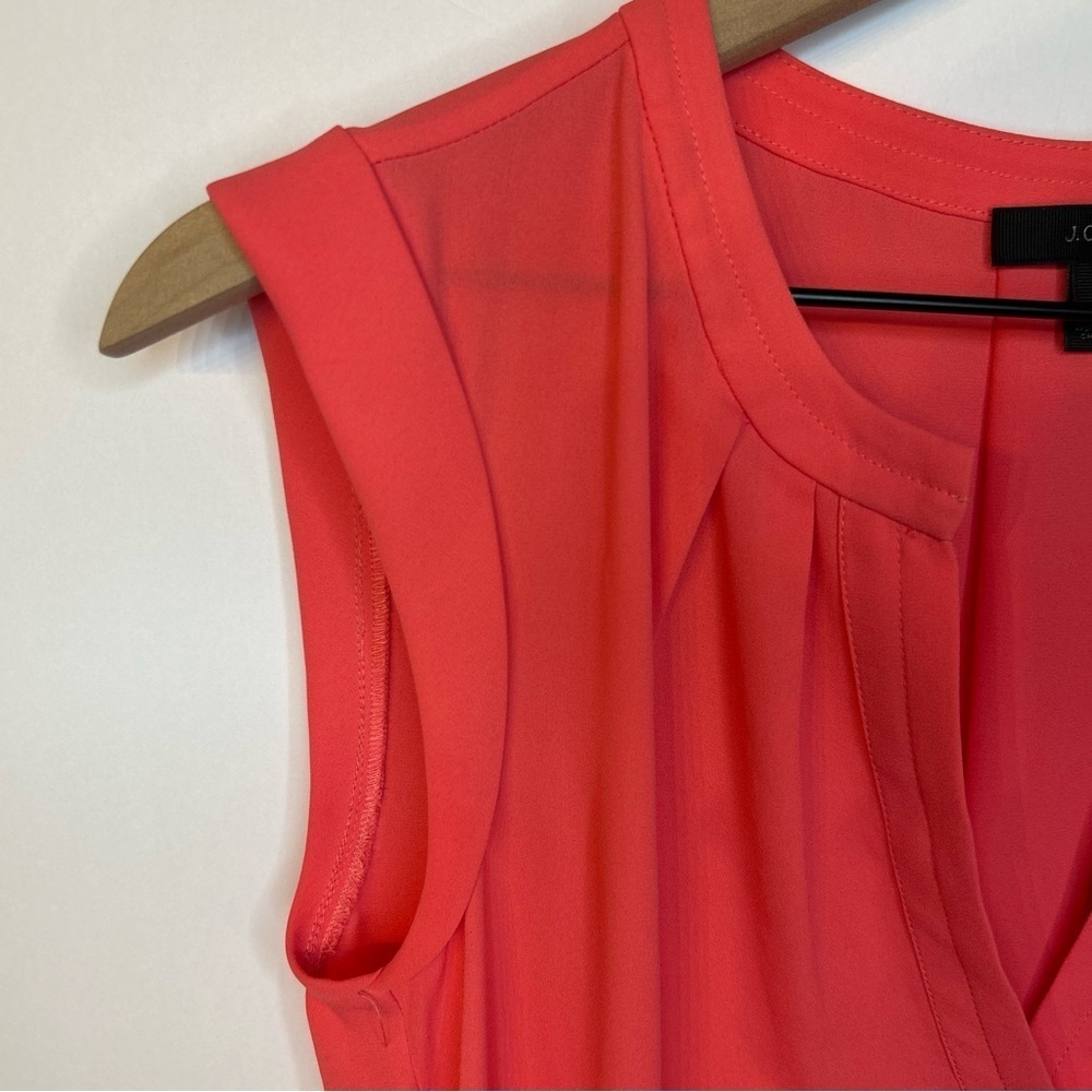 J.Crew Women’s Coral Pink Split Neck Sleeveless Top, Size 2 - Picture 3 of 9